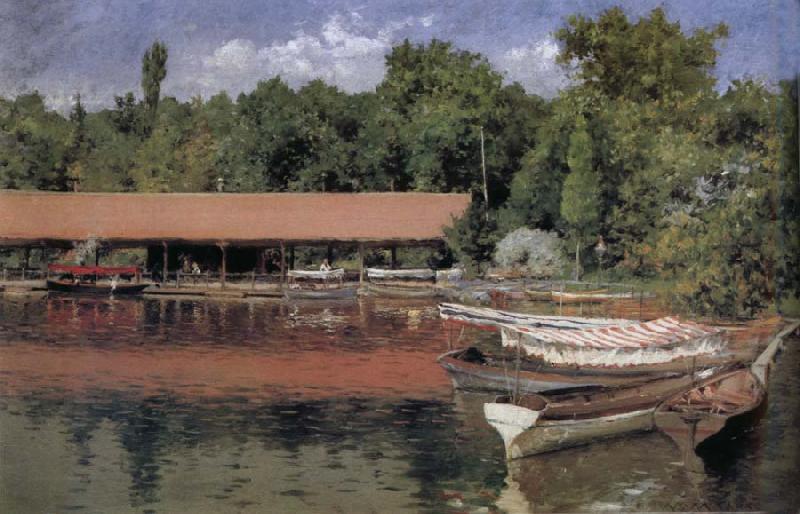 William Merritt Chase The boat in the lake Germany oil painting art